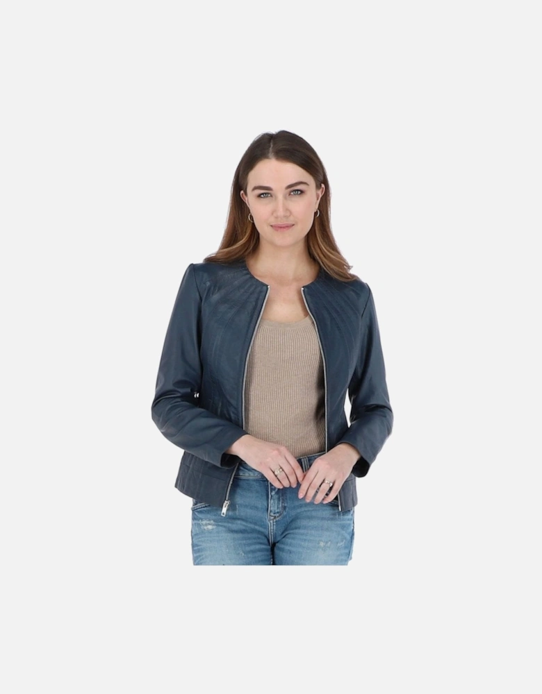 'Aliona' Real Leather Fashion Jacket Women Coat