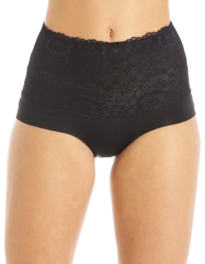 High Waist Seamless Floral Lace Control Briefs