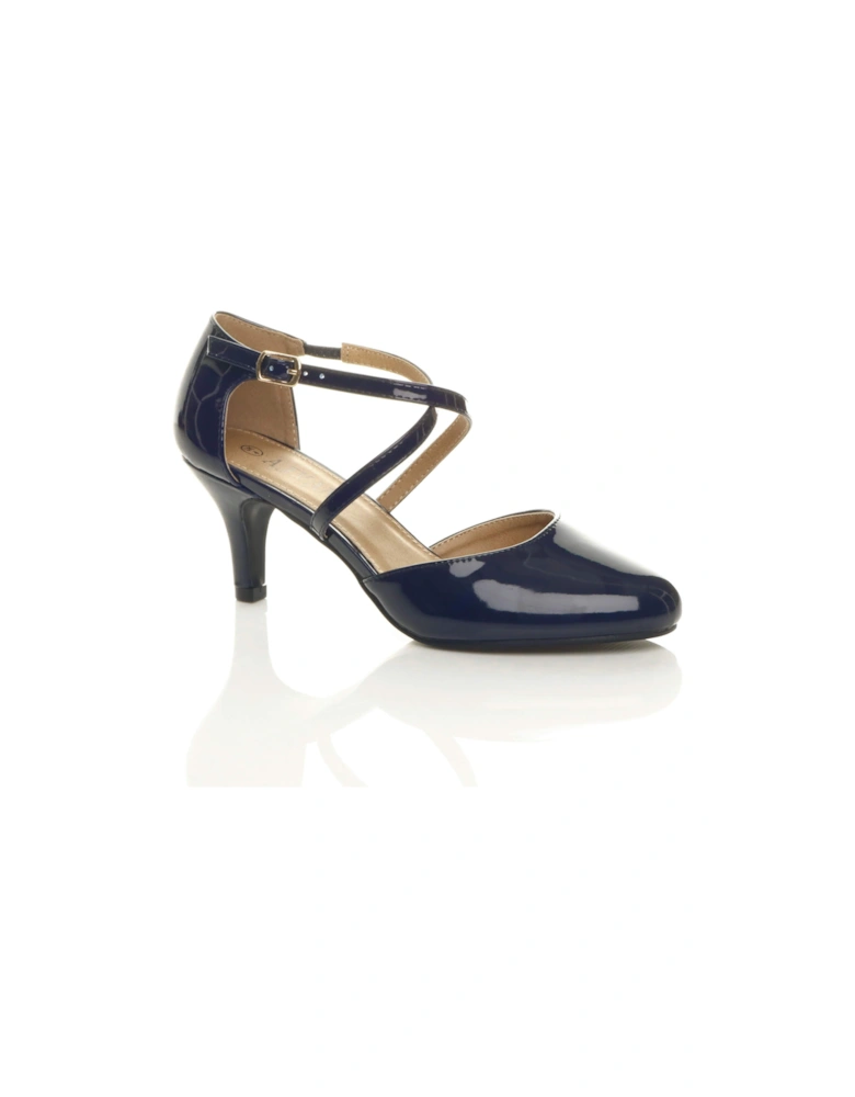 High  Heel Crossed Straps  2 Part Heels