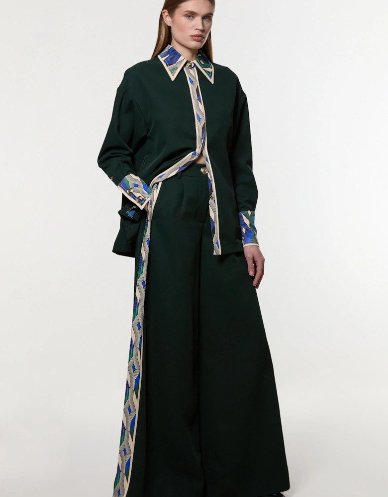 Amelia Graham Printed Viscose Satin Hight Waist Trouser