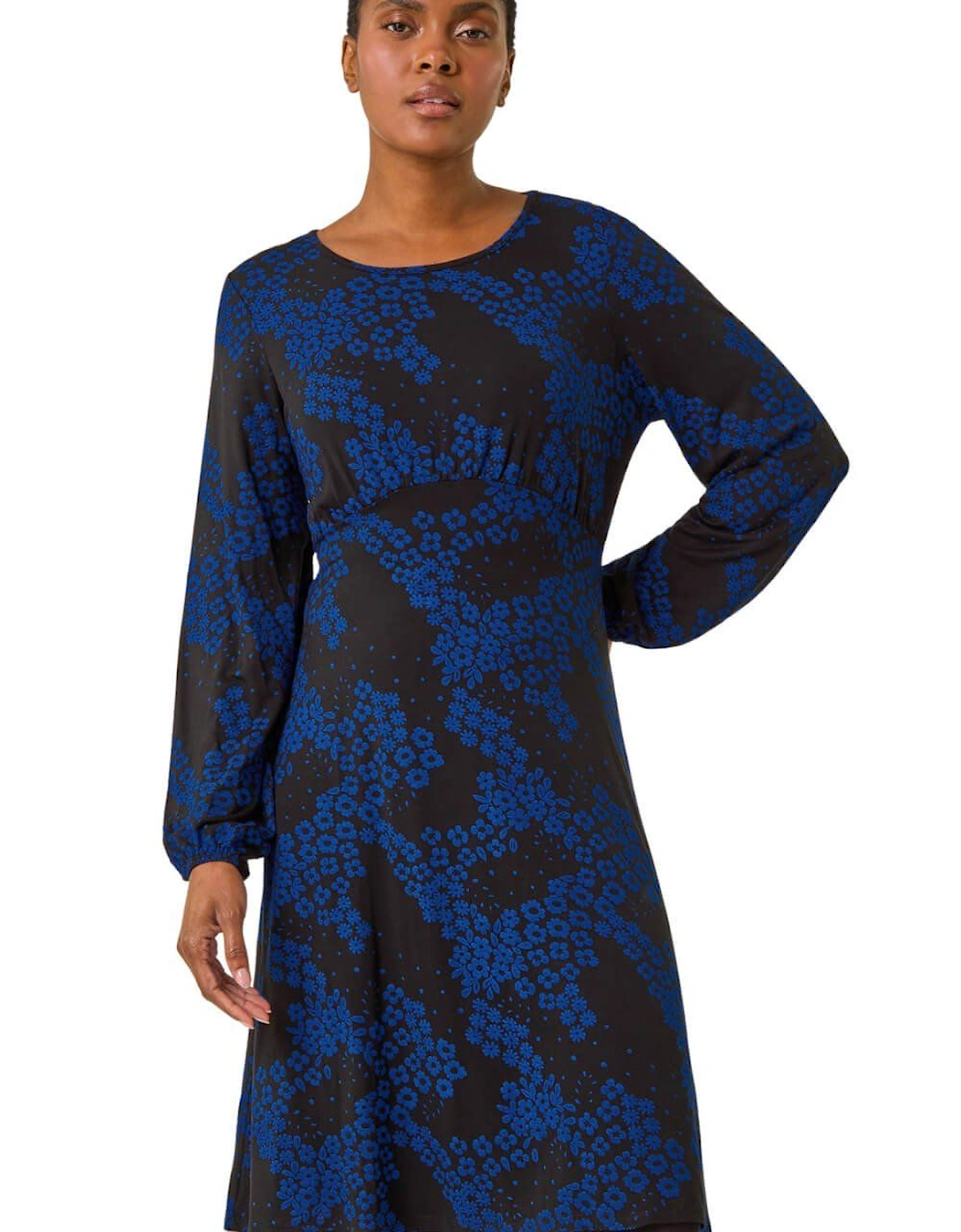 Ditsy Floral Gathered Stretch Dress, 2 of 1