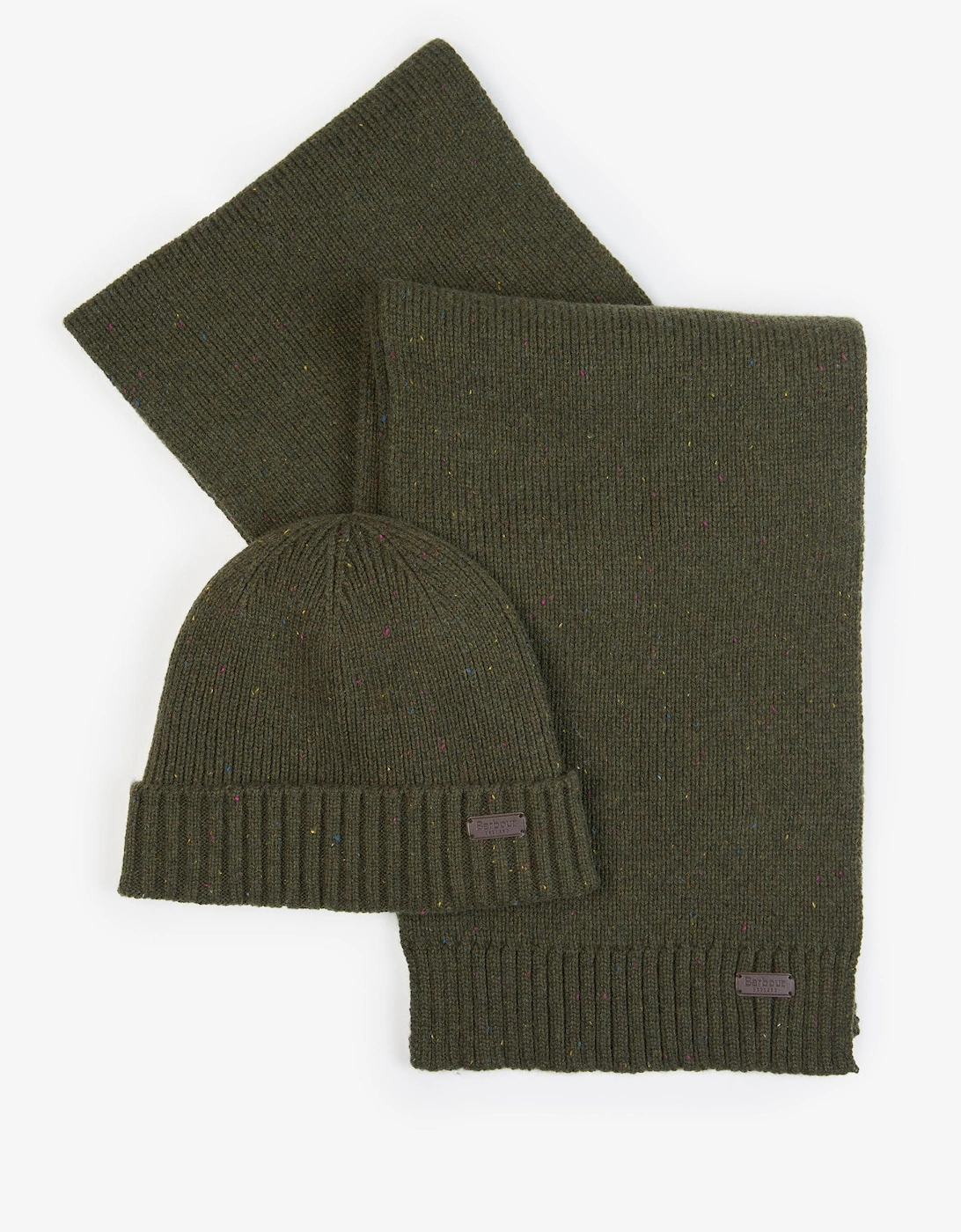 Carlton Fleck Beanie & Scarf Mens Gift Set - Olive