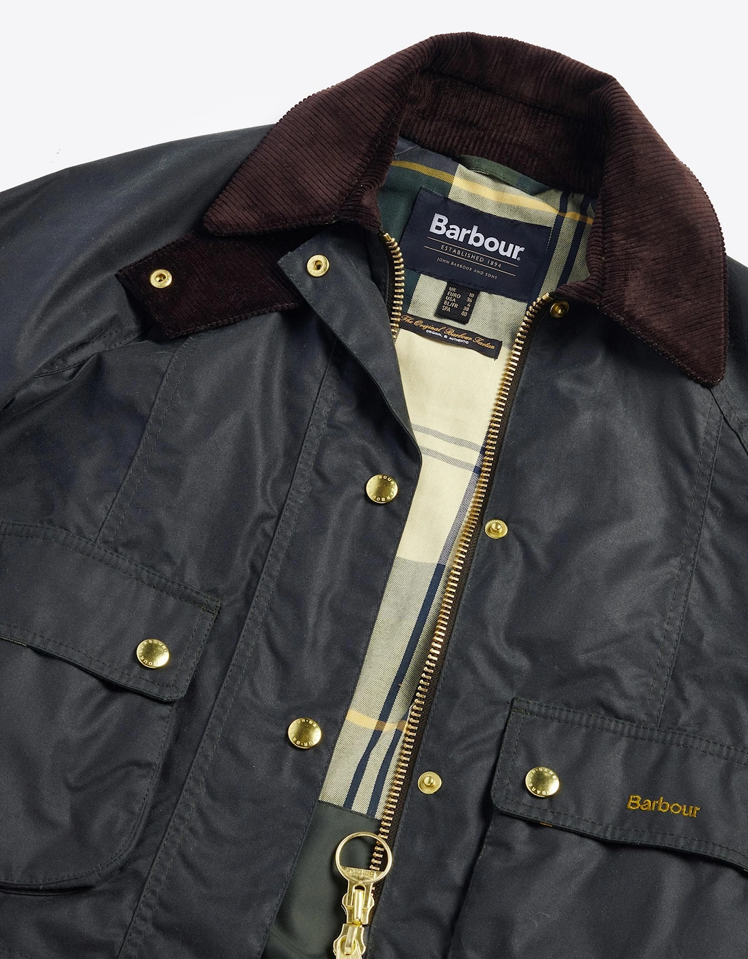 Cropped Beadnell Womens Wax Jacket - Sage/Ancient