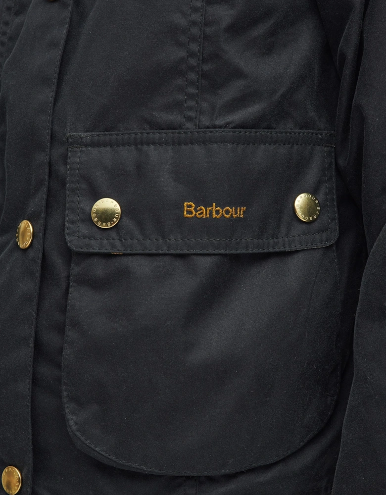 Cropped Beadnell Womens Wax Jacket - Sage/Ancient