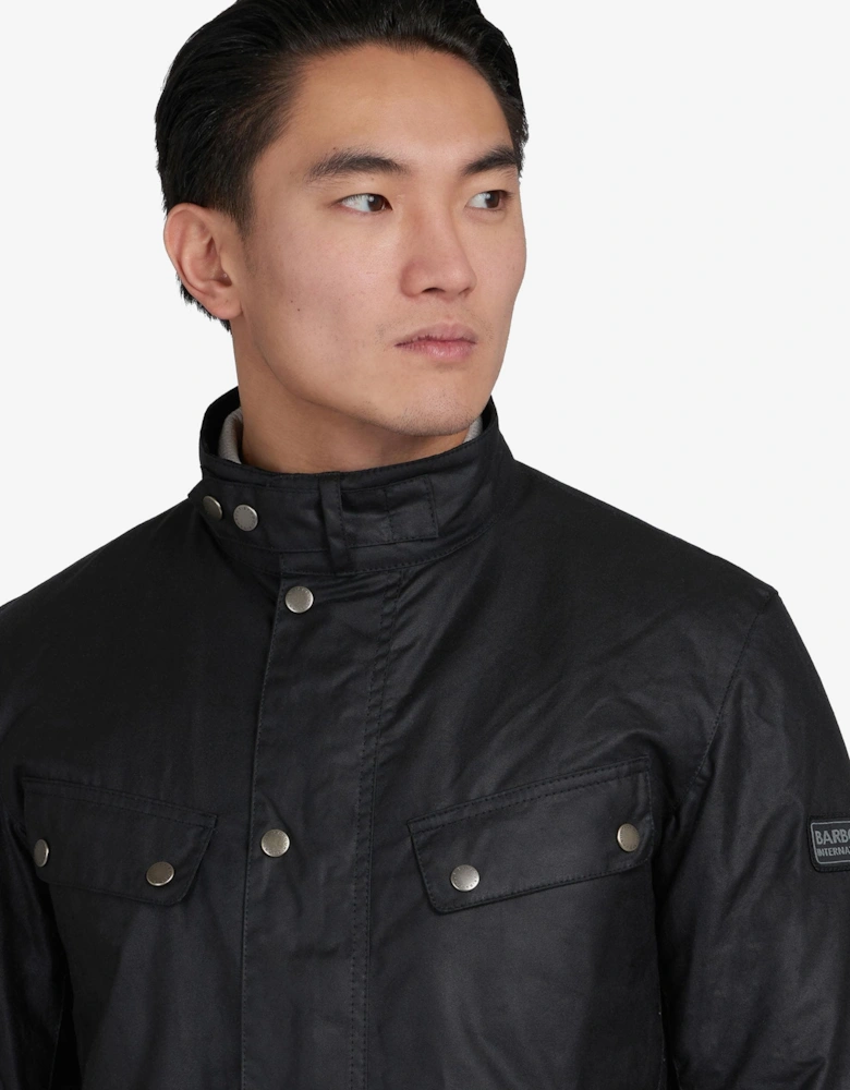 Duke Mens Wax Jacket - Black