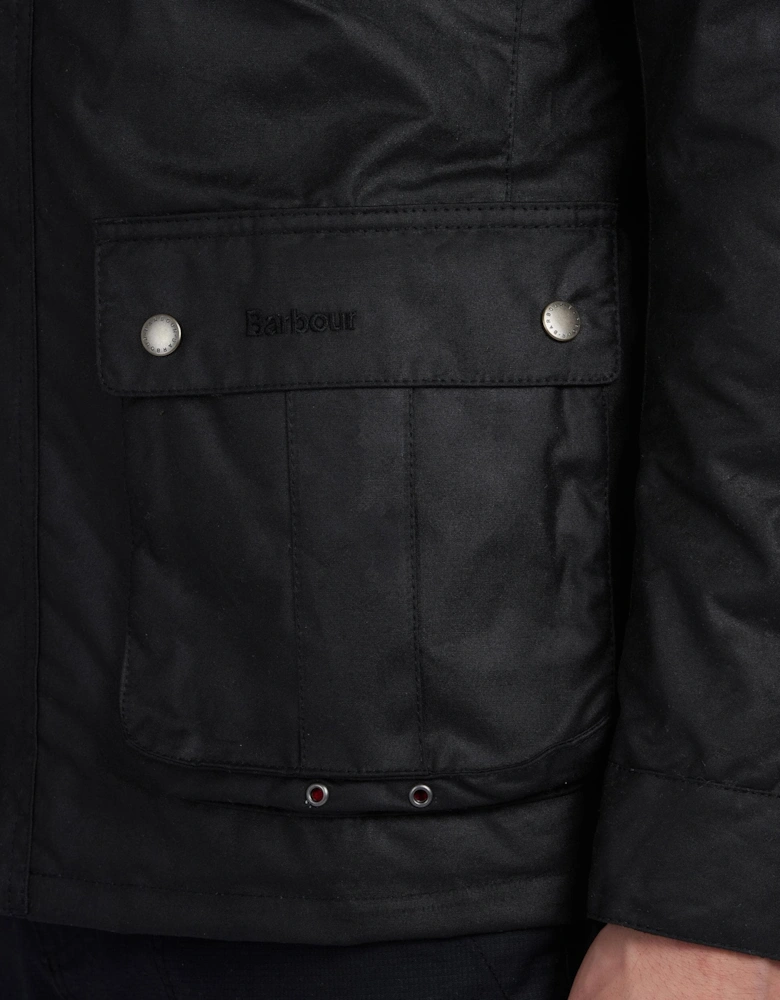 Duke Mens Wax Jacket - Black
