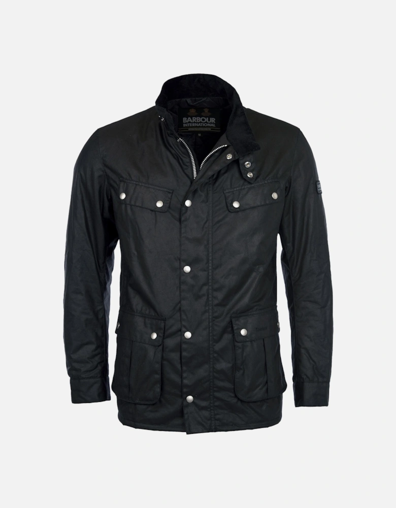 Duke Mens Wax Jacket - Black