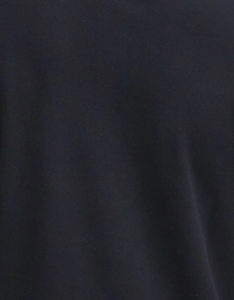 Essential Mens Long Sleeve Polo - Black/Pewter