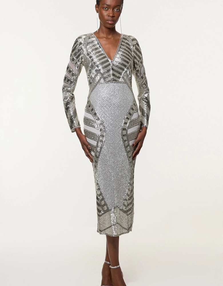Tall Premium Beaded Embellished Woven Maxi Dress