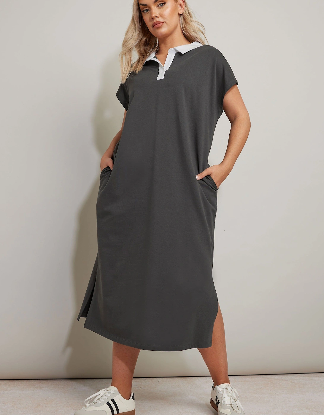 Jersey Collar Grown Sleeve Dress, 2 of 1