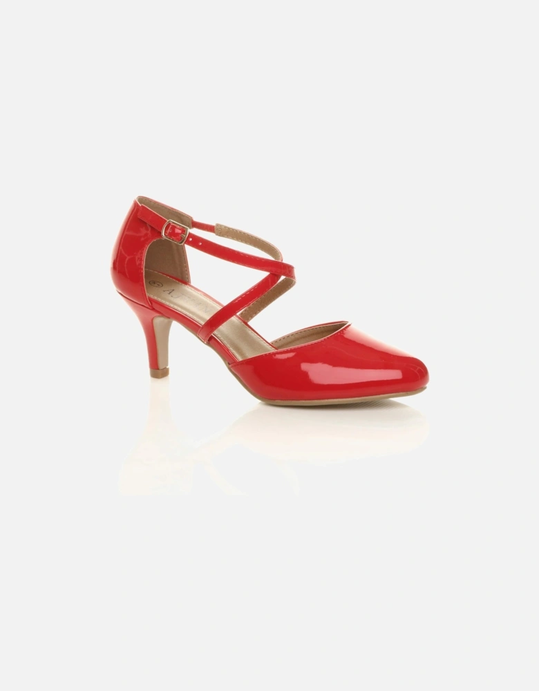 High  Heel Crossed Straps  2 Part Heels