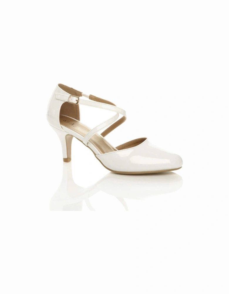High  Heel Crossed Straps  2 Part Heels