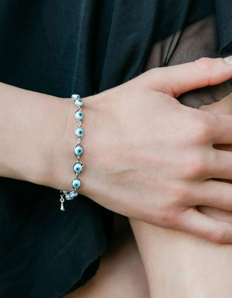 Minimalist Adjustable Evil Eye Charm Beaded Protection Dainty Bracelet