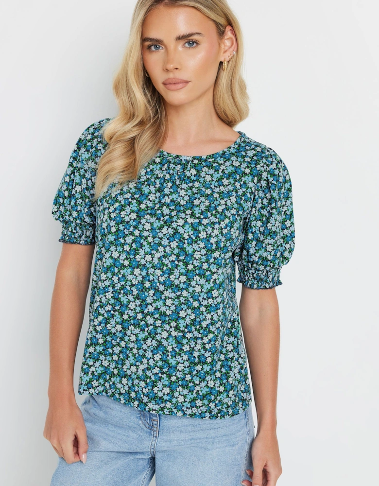 Petite Floral Puff Sleeve T-Shirt