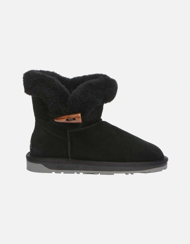 Real Sheepskin Robin Horn Toggle button Mini Boots with TPR Sole