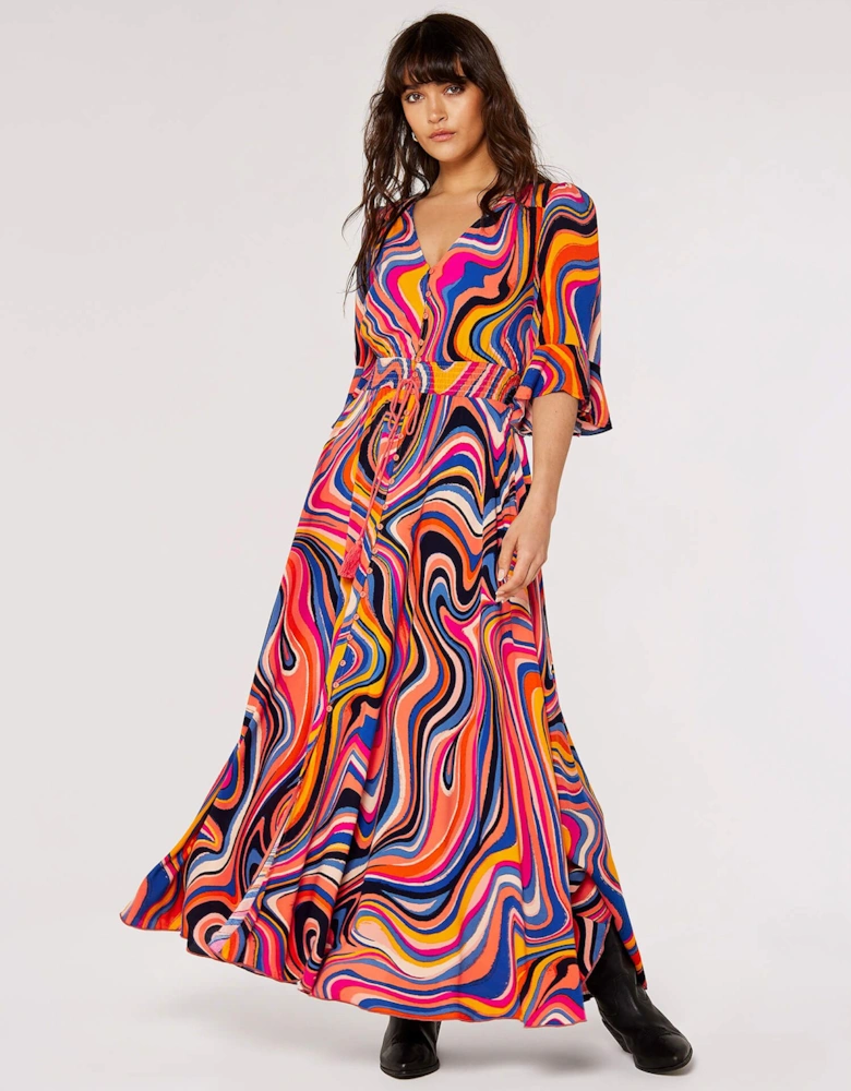 Retro Swirl Maxi Dress