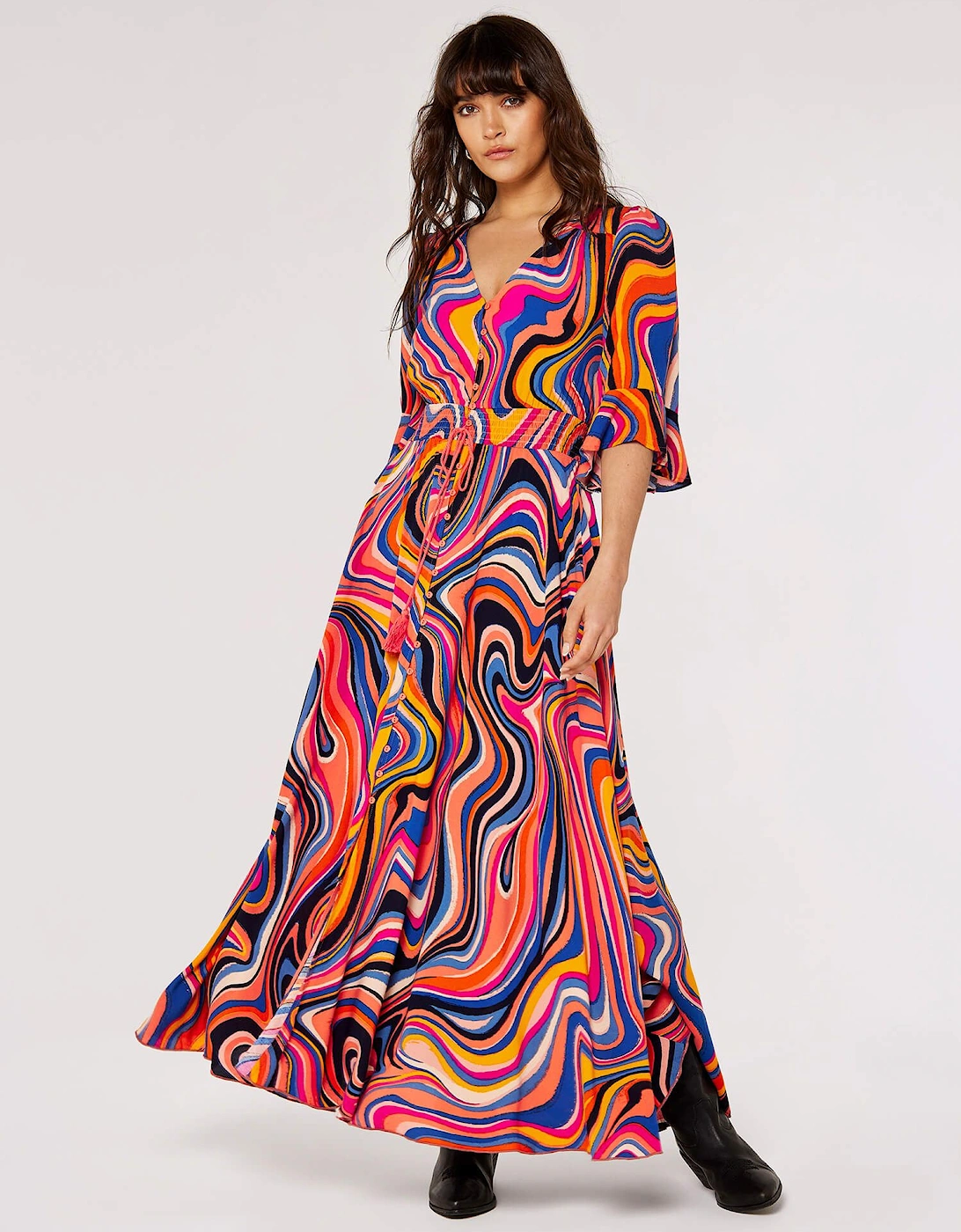 Retro Swirl Maxi Dress, 2 of 1