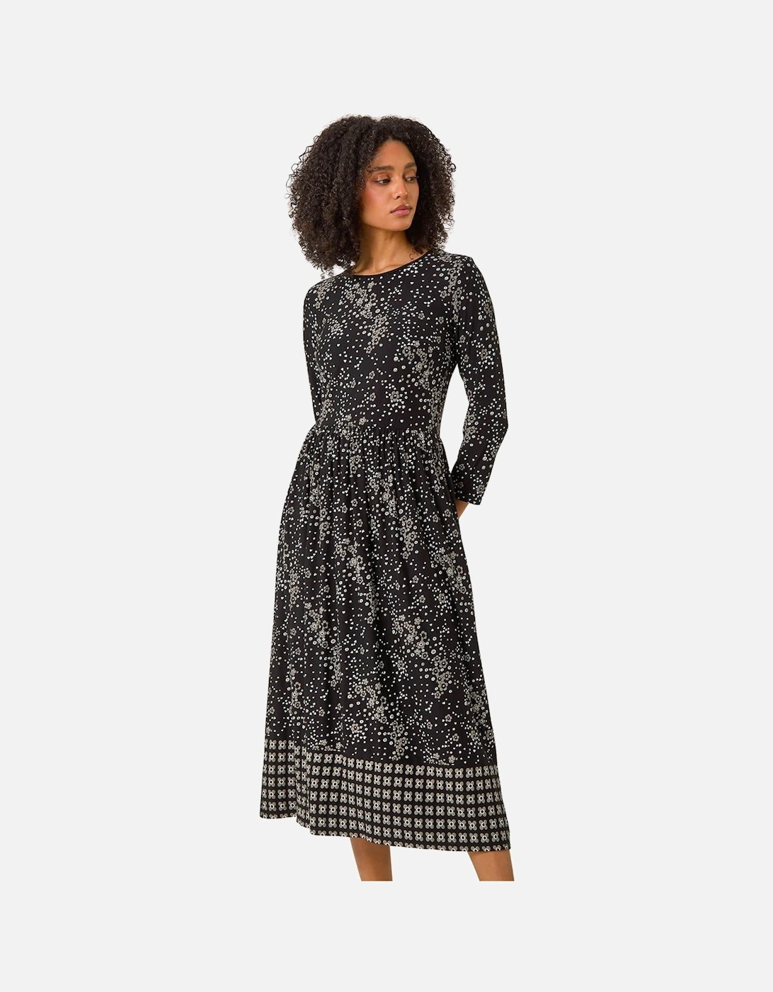 Floral Border Print Midi Dress, 2 of 1