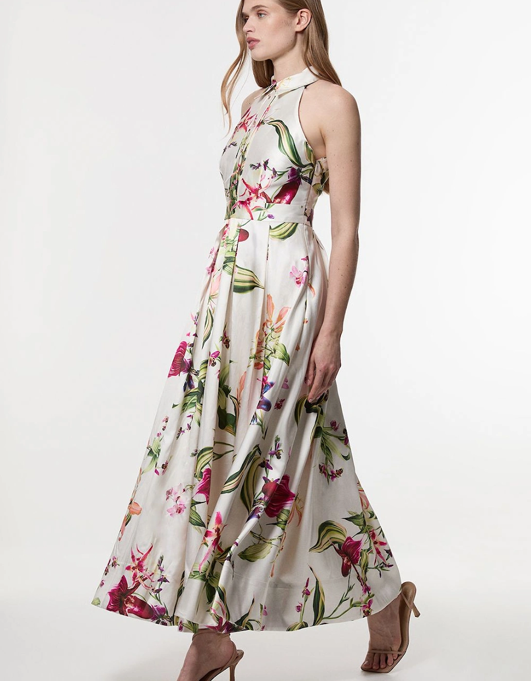 Garden Floral Twill Collared Maxi Dress, 2 of 1