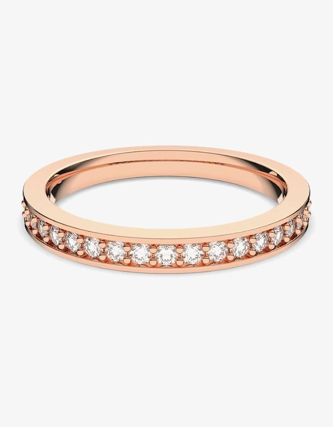 Rare Rose Gold Tone White Crystal Channel Half Eternity Ring, 2 of 1