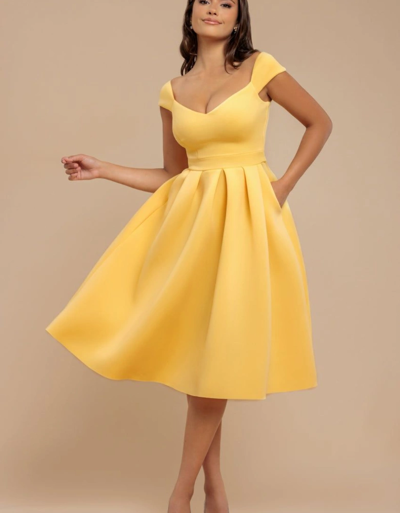 Scuba Foam Skater Midi Dress
