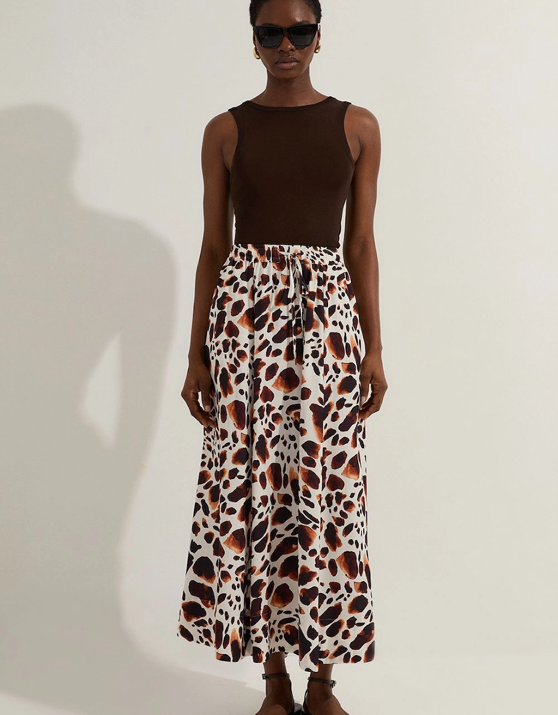 Premium Viscose Linen Tie Waist Woven Skirt, 2 of 1