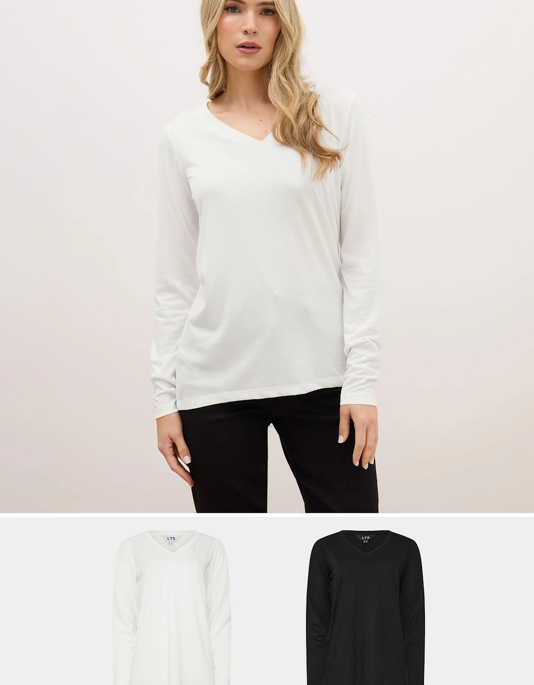 Tall Premium 2 Pack V-Neck Tops, 2 of 1