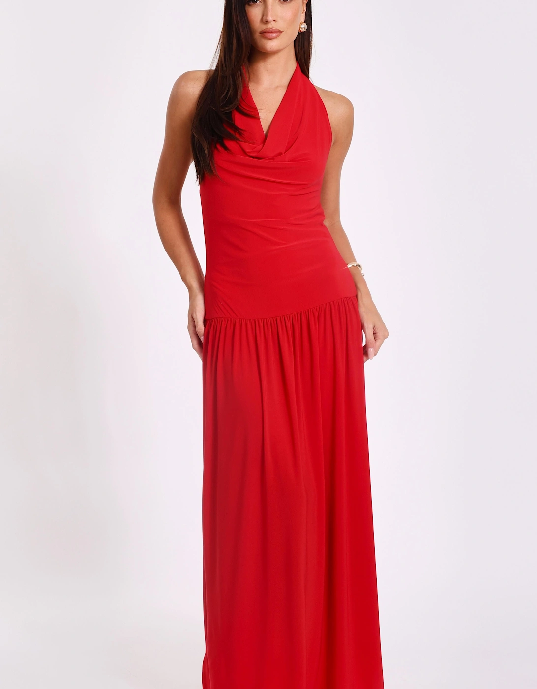 Red Cowl Neck Maxi Dress, 2 of 1