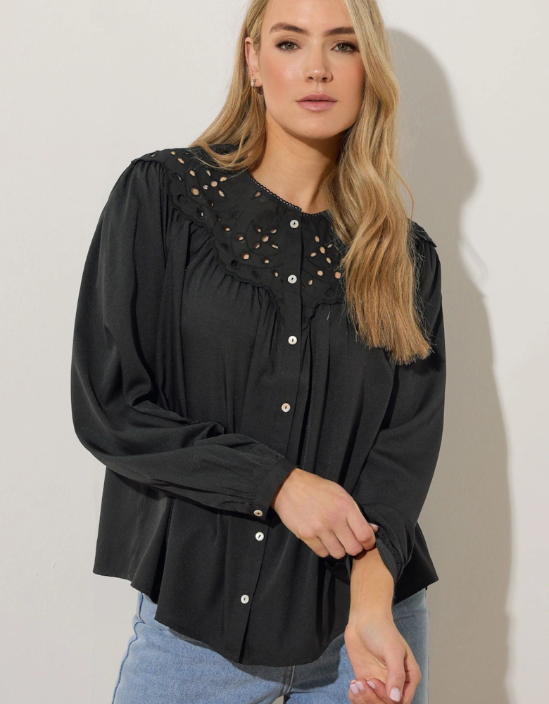 Tall Broderie Bib Blouse