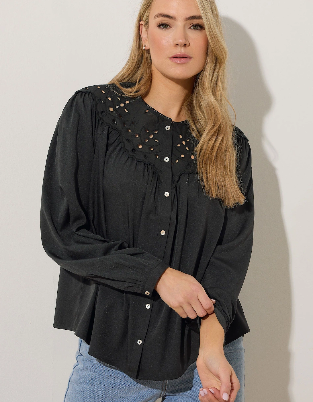 Tall Broderie Bib Blouse, 2 of 1