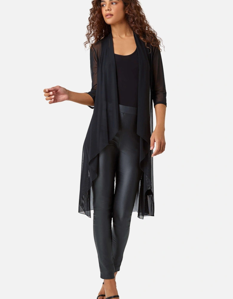 Mesh Longline Kimono Jacket