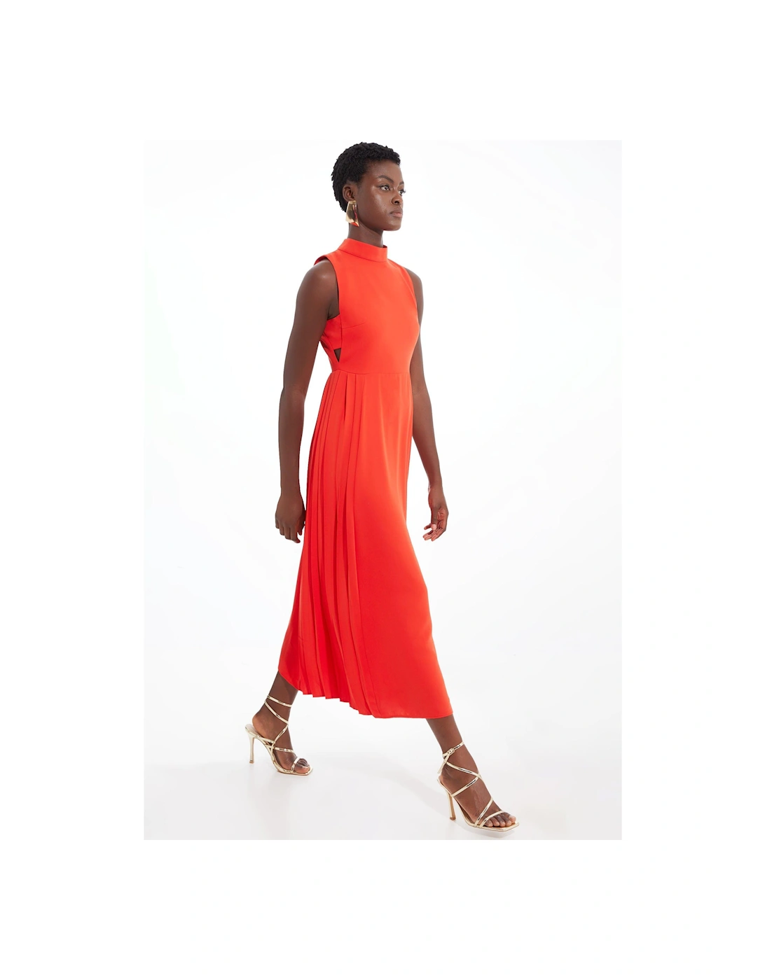Petite Soft Tailored Pleated Panel Midaxi Dress, 2 of 1