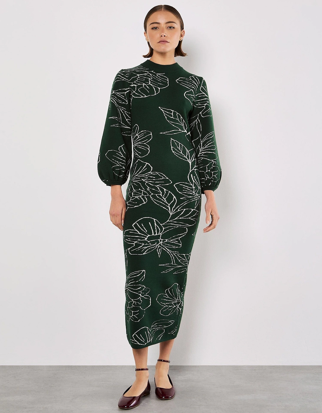 Floral Knitted Midi Dress, 2 of 1