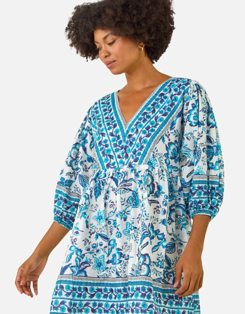 Floral Border Print Dress