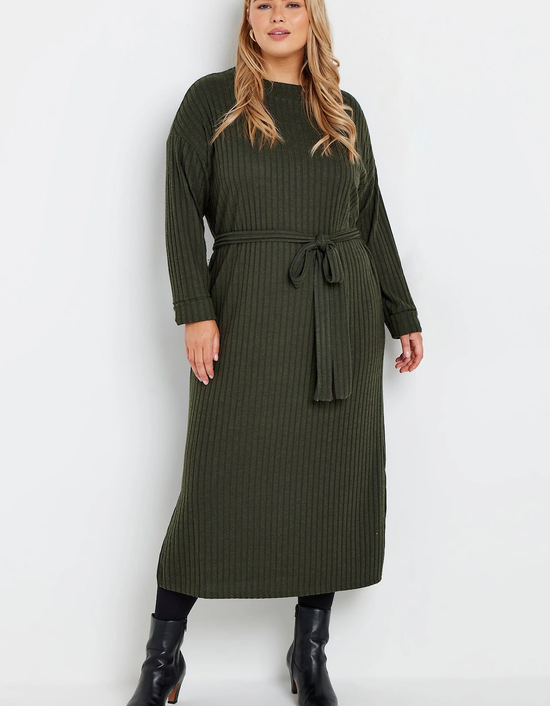 High Neck Throw On Midi Dress, 2 of 1