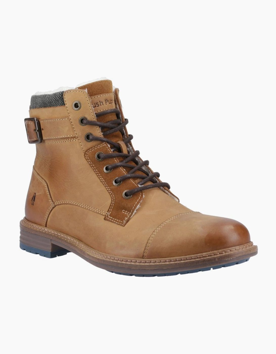 Hush Puppies Men's Brown Jordan Leather Tan Ankle Boots - Size 10 - Image 5