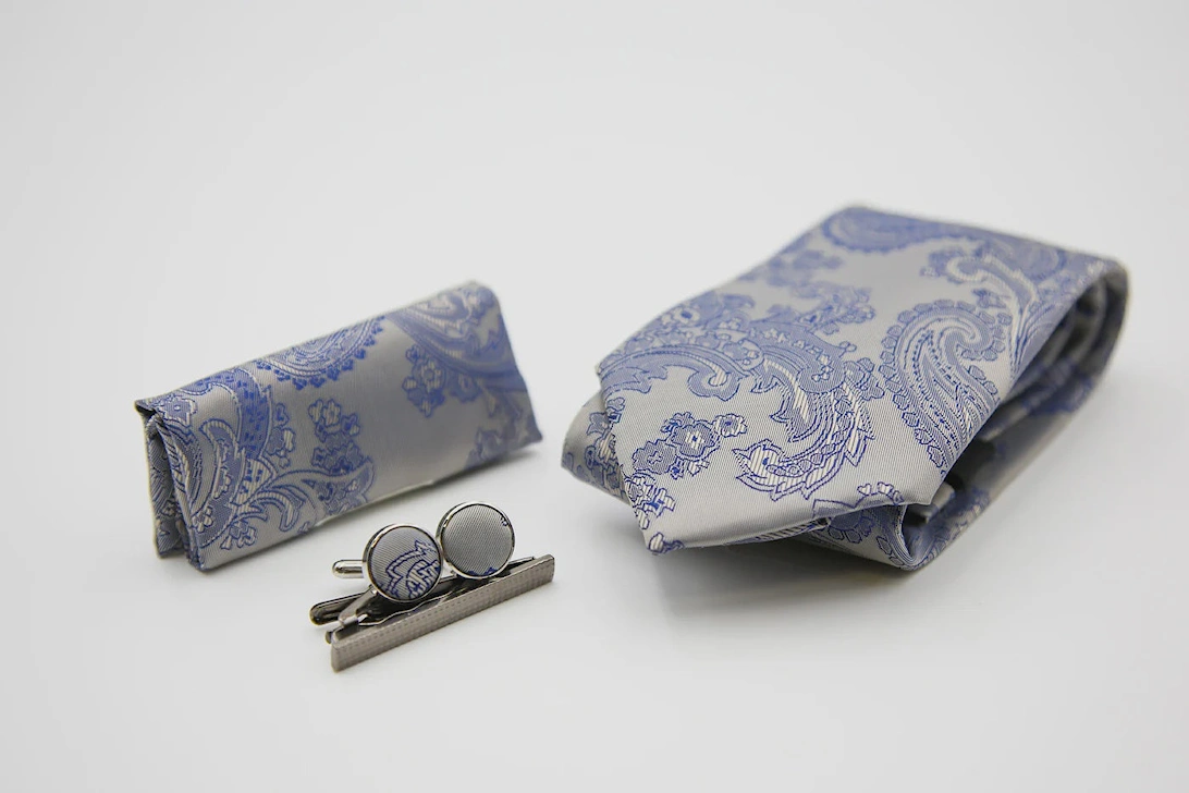 Paisley Tie - Silver/Blue, 2 of 1