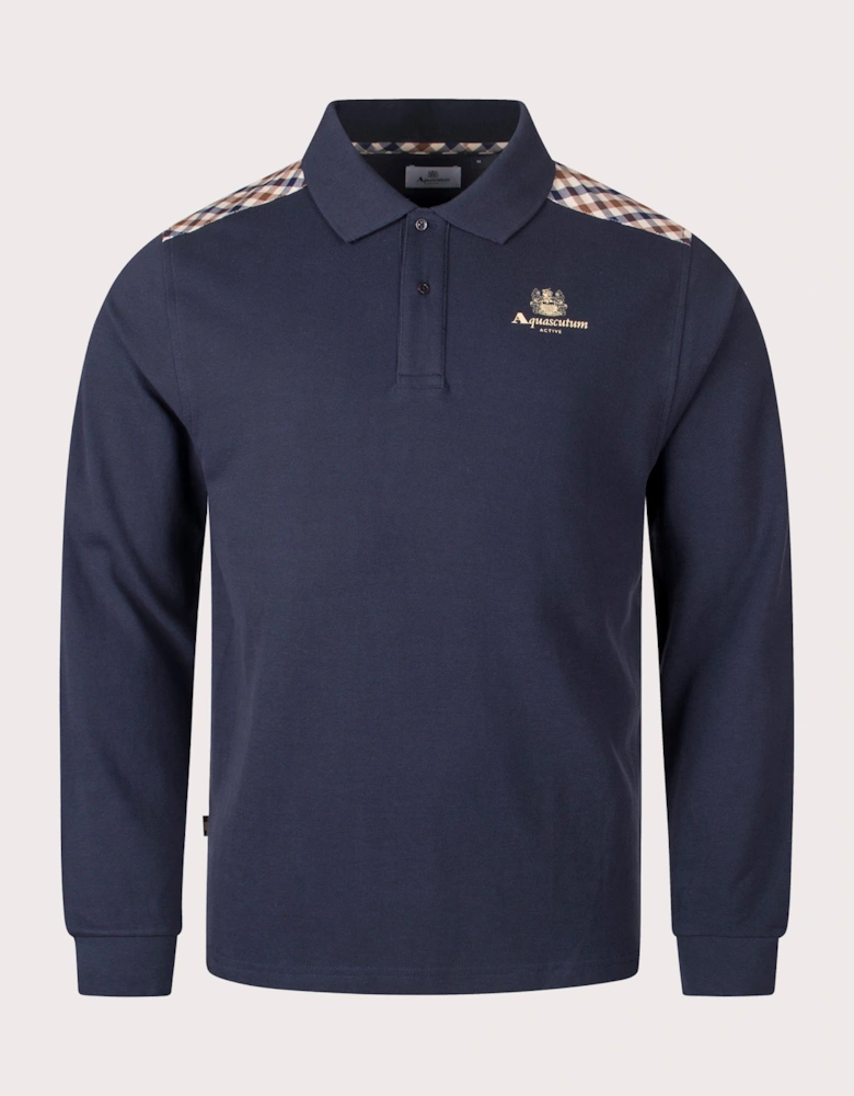 Stripes Piquet Long Sleeve Polo Shirt