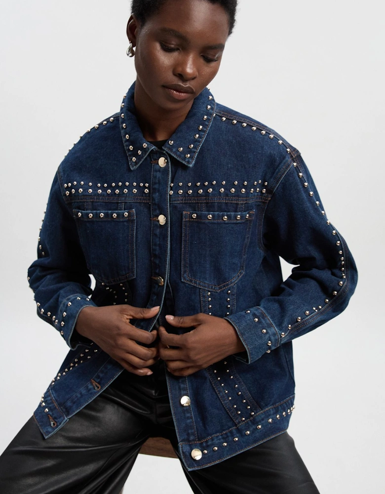 Denim Studded Jacket