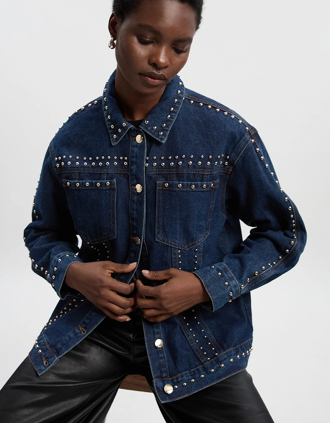 Denim Studded Jacket, 2 of 1