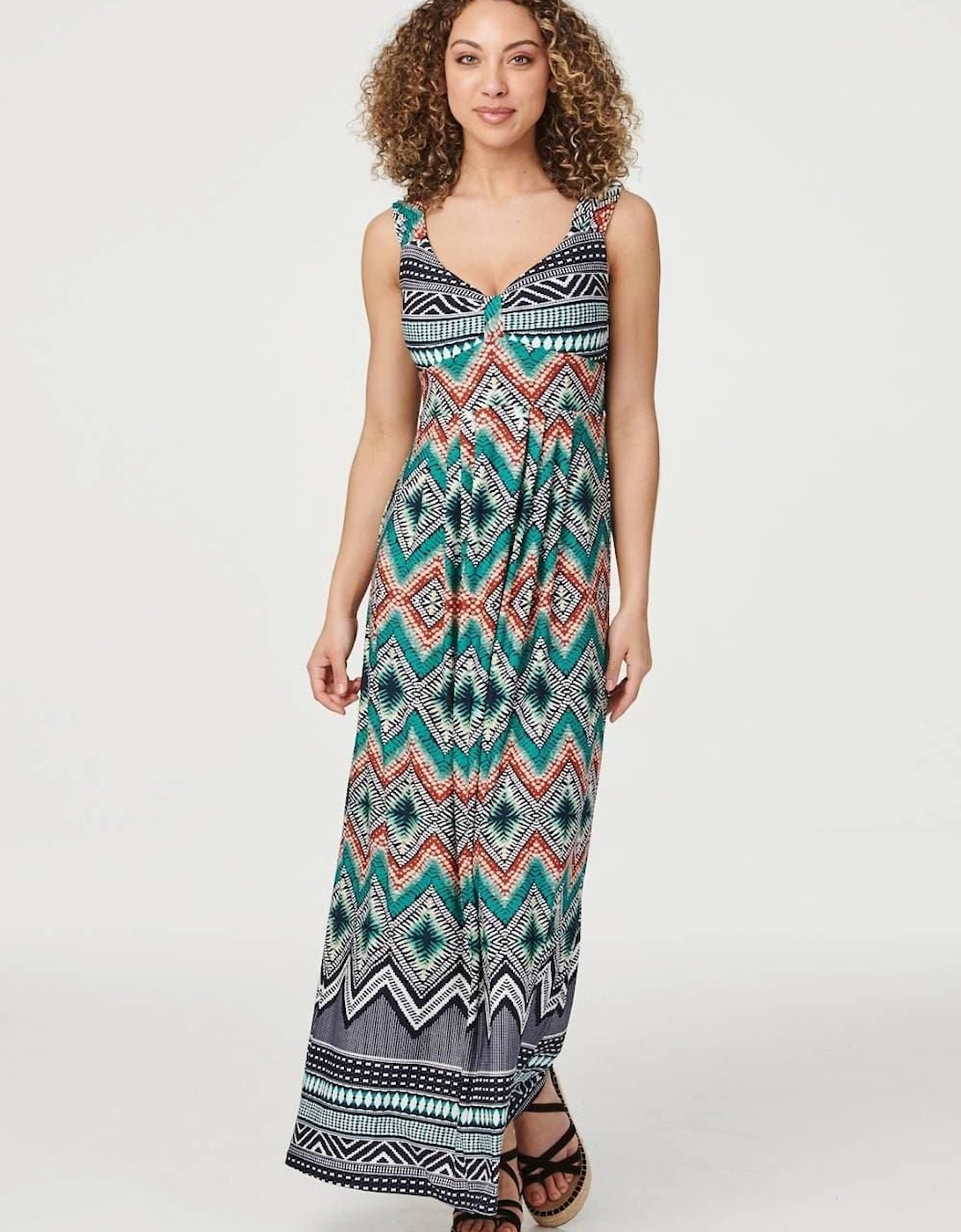Tie Dye Print A-Line Maxi Dress, 2 of 1