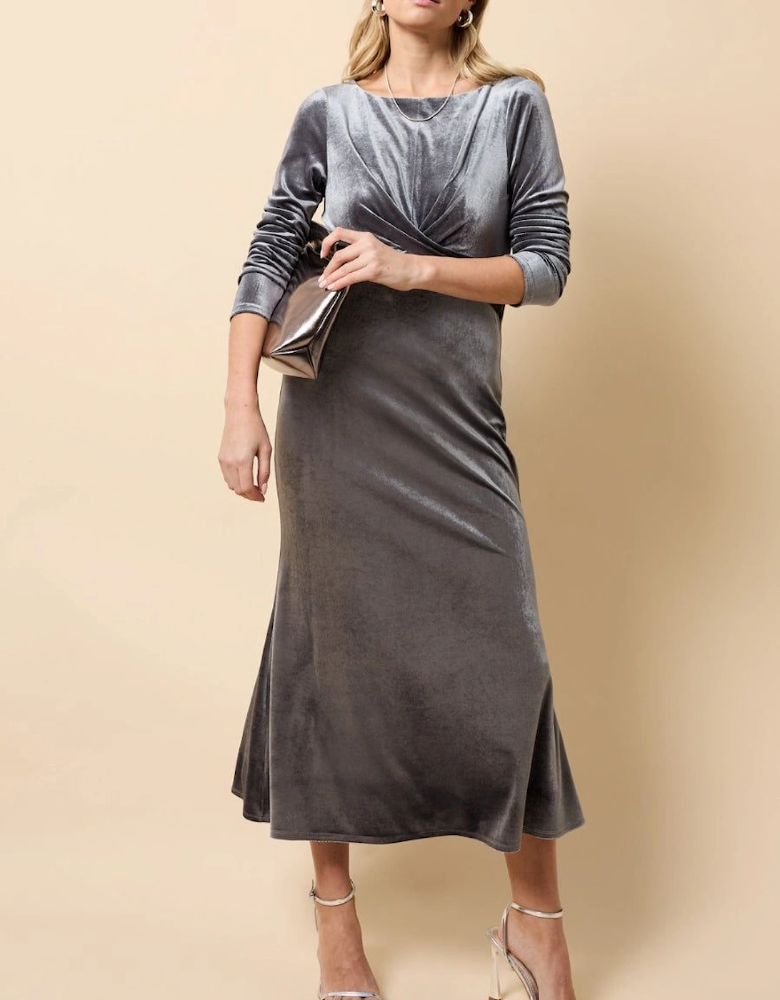 Pewter Velvet Midaxi Dress, 2 of 1