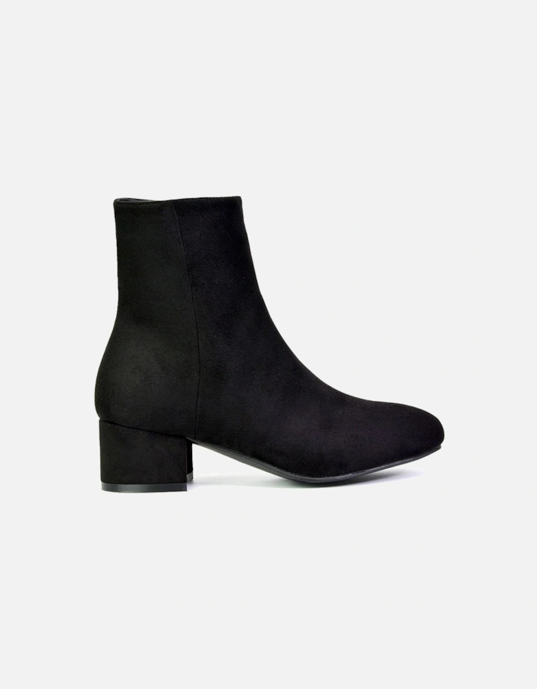 'Nolan' Mid Block Heel Ankle Boots With Inside Zip
