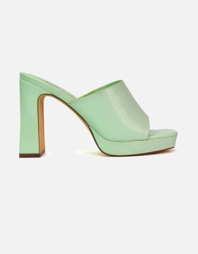 'Presley' Square Toe Strappy Platform Block High Heel Mule Sandals