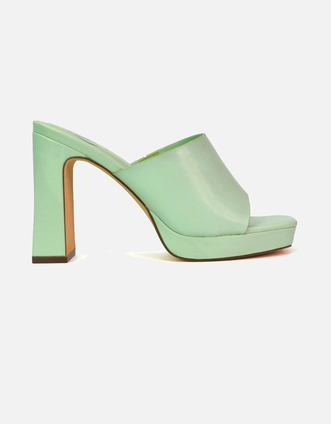 'Presley' Square Toe Strappy Platform Block High Heel Mule Sandals, 2 of 1