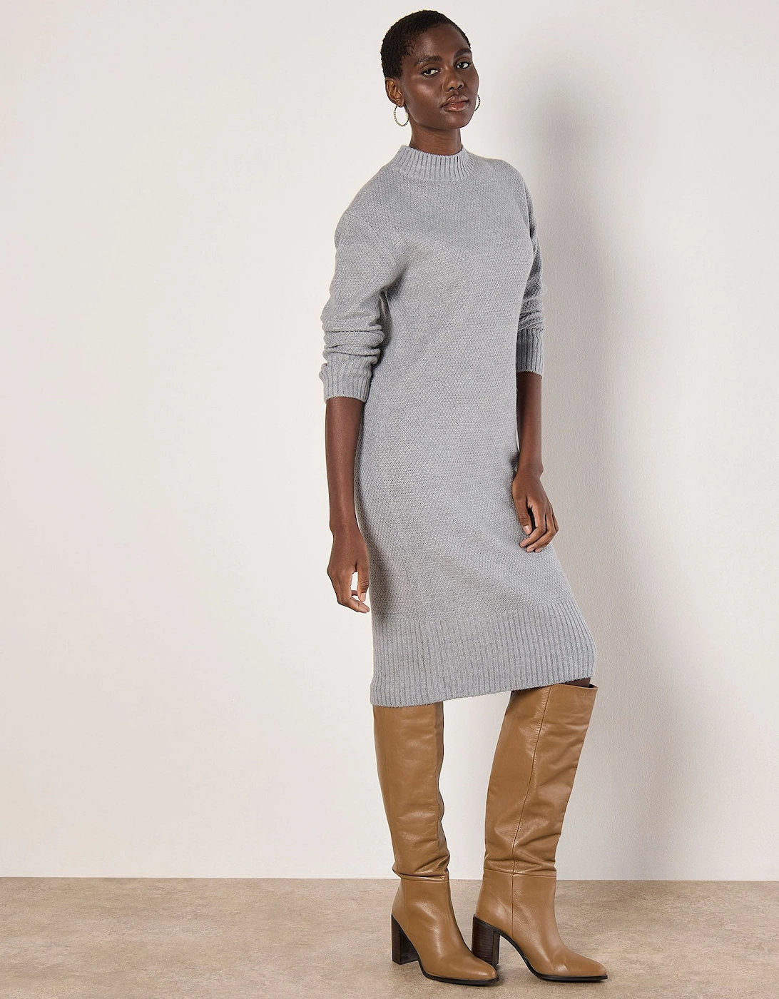 Waffle Knit Midi Dress, 2 of 1