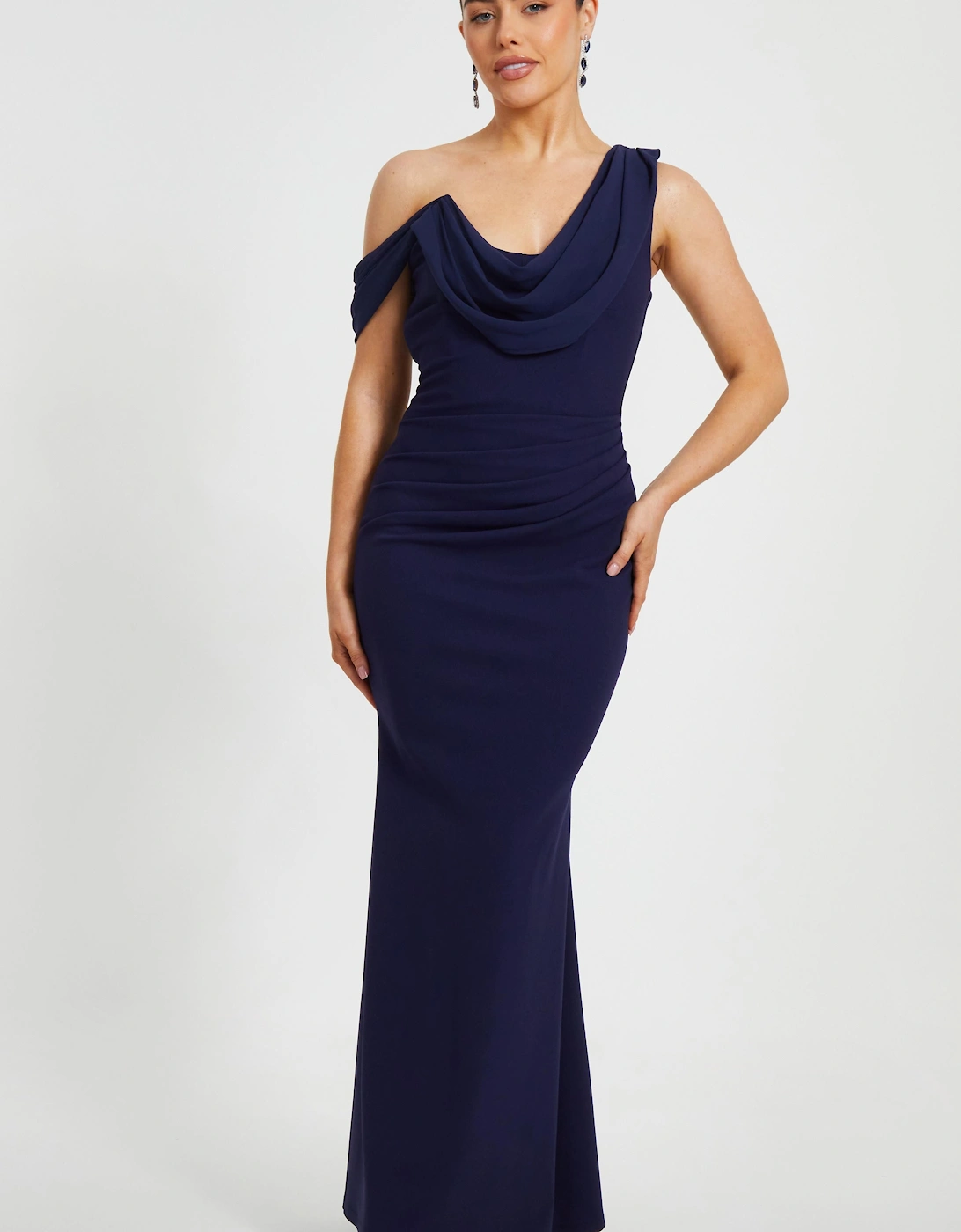 Navy Petite Drop Sleeve Maxi Dress, 2 of 1