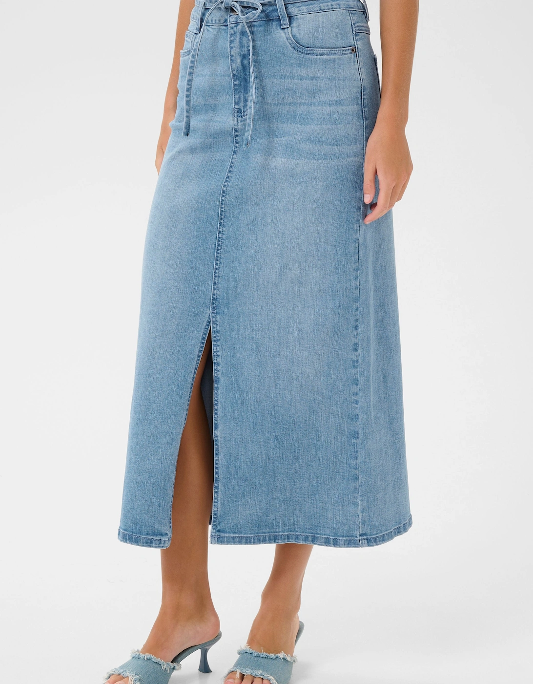 KAsarah A-Line Midi Denim Skirt, 2 of 1