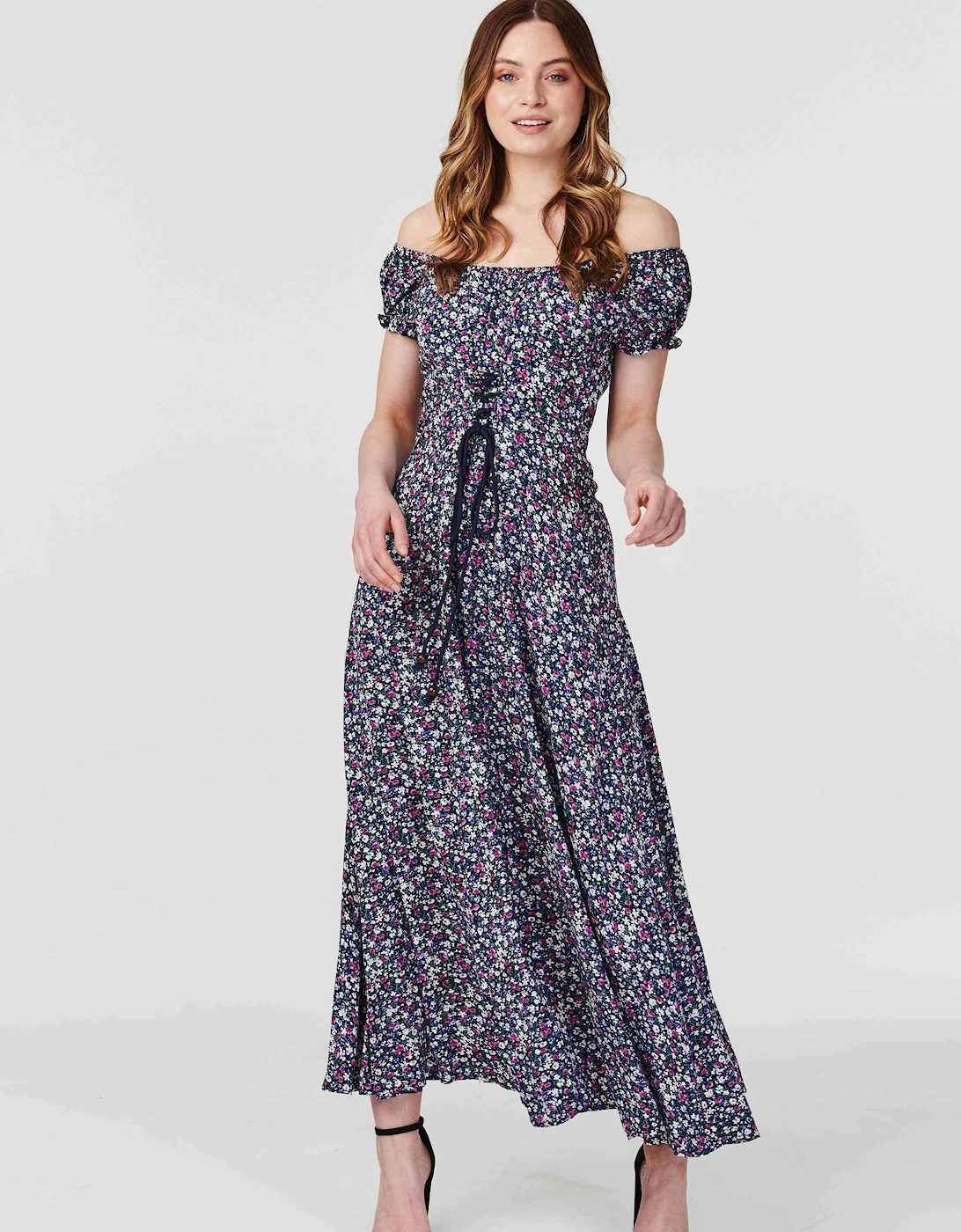 Ditsy Floral Bardot Maxi Dress, 2 of 1