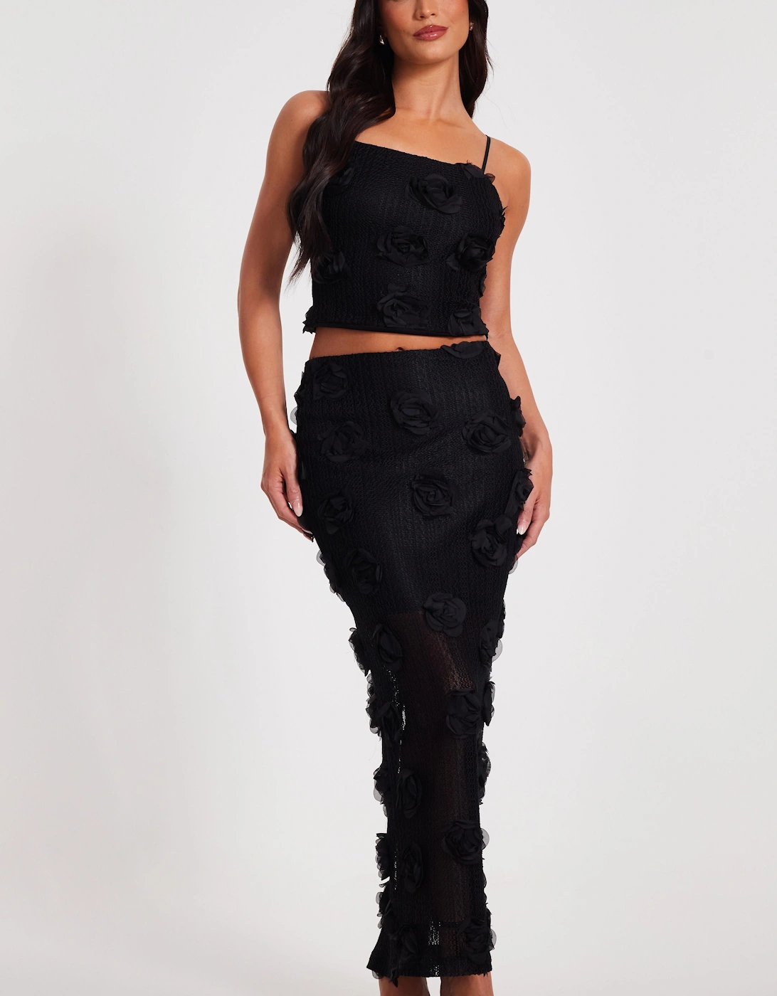 Black Floral Maxi Skirt, 2 of 1